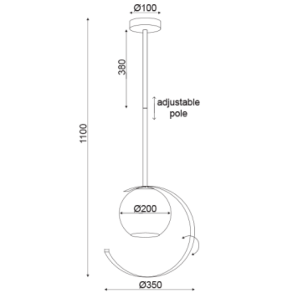 схема на Пендел IPARELLE x1 - AVA Lighting