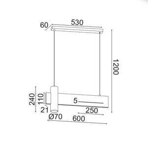 Полилей LINEA 60cm - AVA Lighting