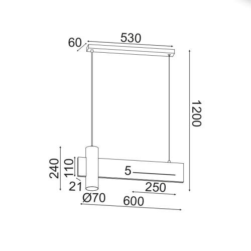 Полилей LINEA 60cm - AVA Lighting