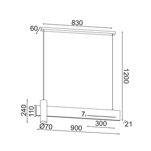 Полилей LINEA 90cm - AVA Lighting