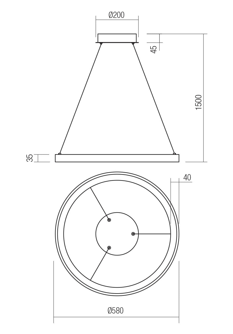 Pendant Iconic SU LED 50W 3000/4000 BK (code 01-3913)