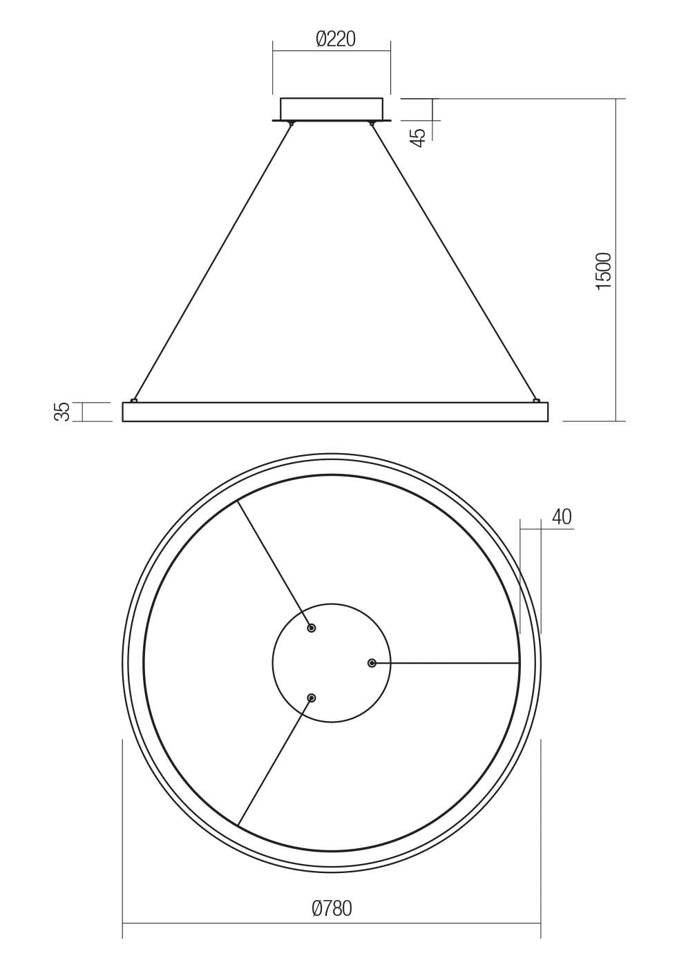 Pendant Iconic SU LED 60W 3000/4000 WH (code 01-3914)