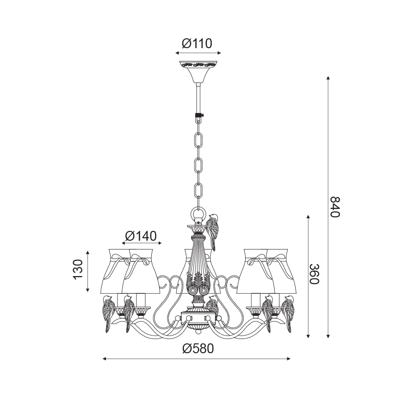 EKAVI/5 chandelier