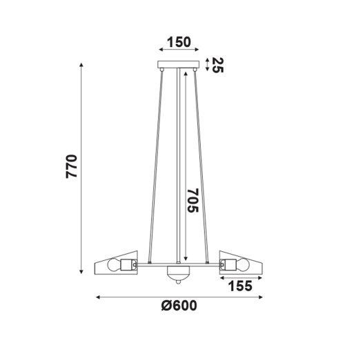 Винтидж Полилей COOPER - 3 - AVA Lighting