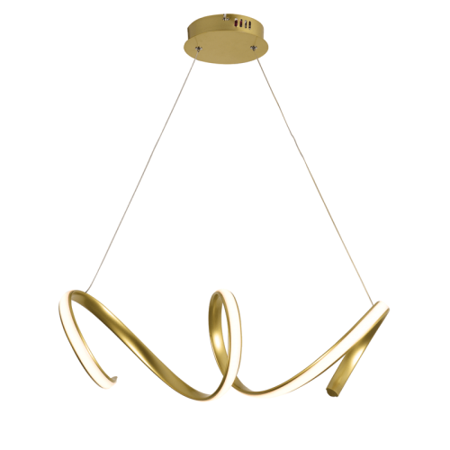 Hanging LED lighting CLEO, brass, 40W, 3000K, 2400lm, 64x22xH120 cm