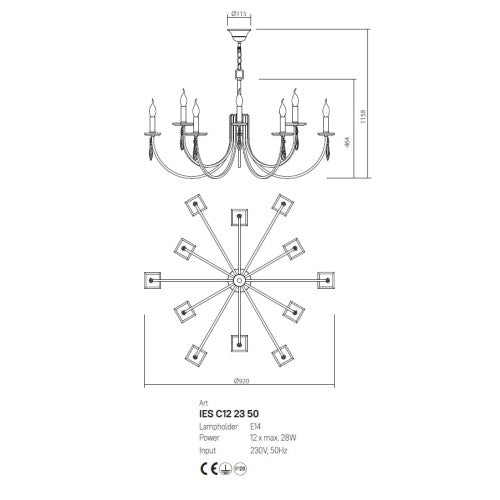 Полилей • ELISIR • Диаметър: 920 мм - AVA Lighting