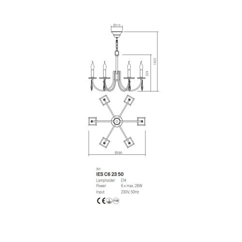 Полилей • ELISIR • Диаметър: 580 мм - AVA Lighting