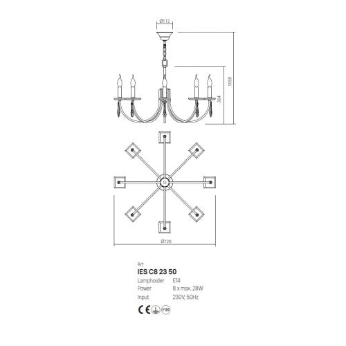 Chandelier • ELISIR • Diameter: 720 mm
