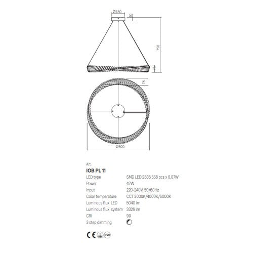 Полилей OBLIGE Диаметър: 800мм - AVA Lighting