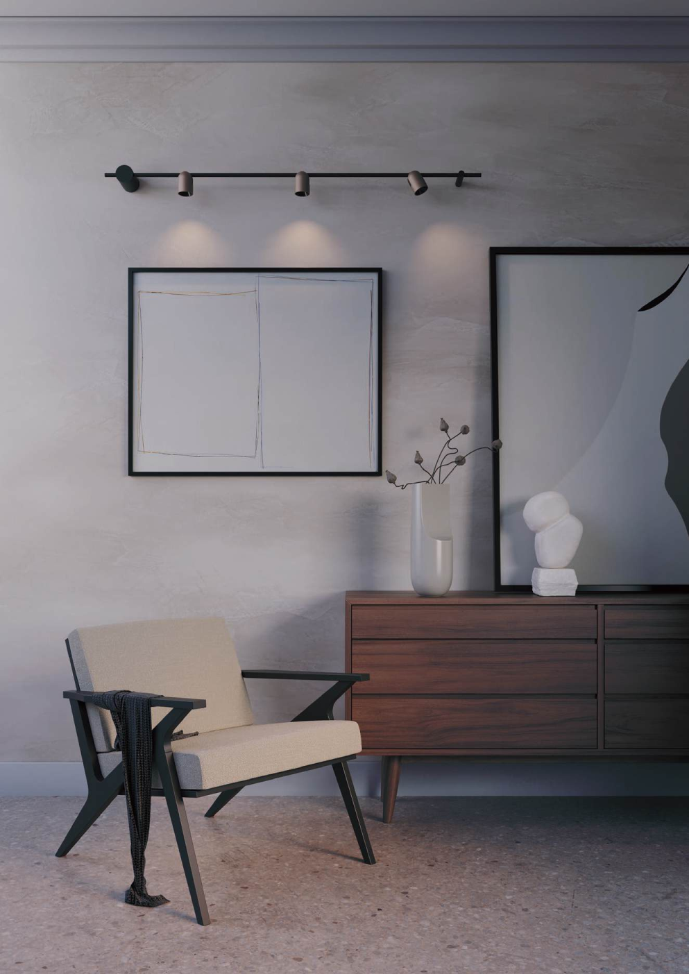 LED spot 3-spot Kobe Matte black/Silver coffee 3000 K - 01-3671