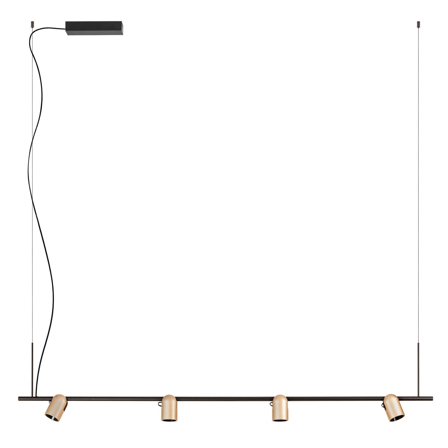 LED pendant lamp 4-spot Kobe Matte black/Silver coffee 2700 K - 01-4214