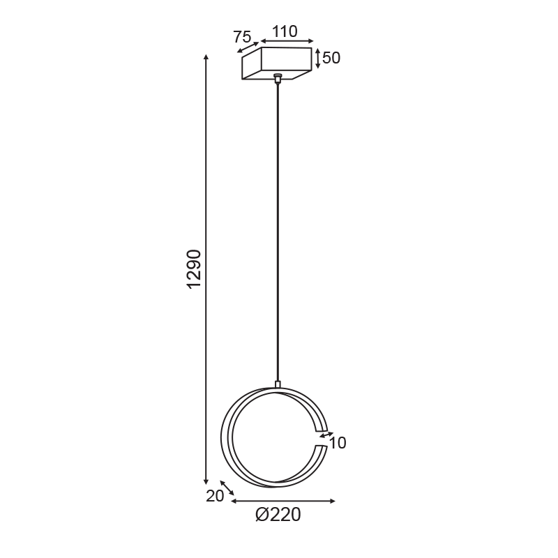 LED пендел  EUCLID3 - AVA Lighting