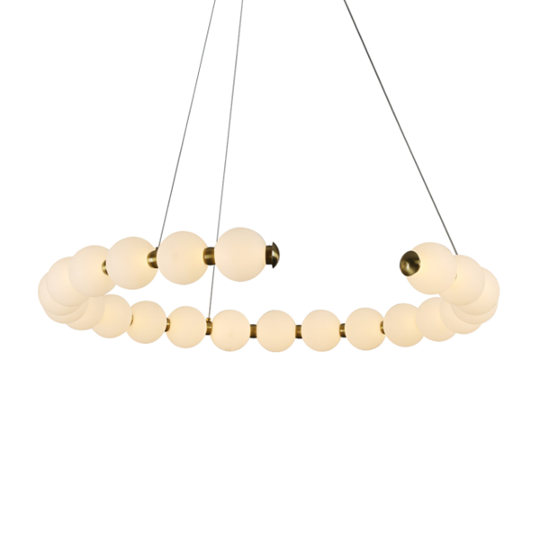 LED висяща лампа LOLLY – метал и акрил, 30W / 40W, 3000K, злато + бяло
