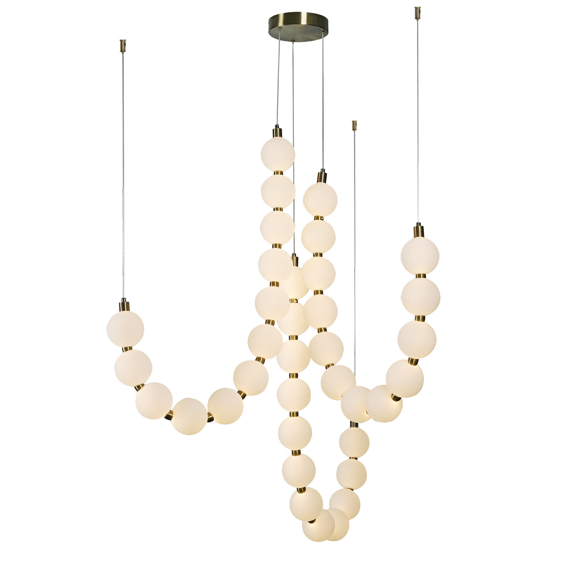 LED висяща лампа LOLLY CASCADE – 54W, 3000K, Ø1000mm, 4000lm, злато + бяло