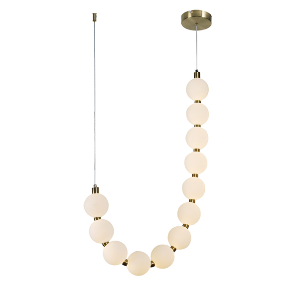 LED висяща лампа LOLLY DROP – 18W, 3000K, Ø530mm, 1350lm, злато + бяло