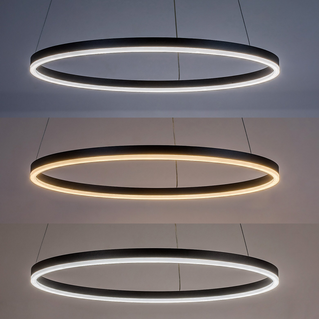 Isaure – RABALUX LED pendant lamp, Ø60 cm, 35W, adjustable light 3000–6500K, black