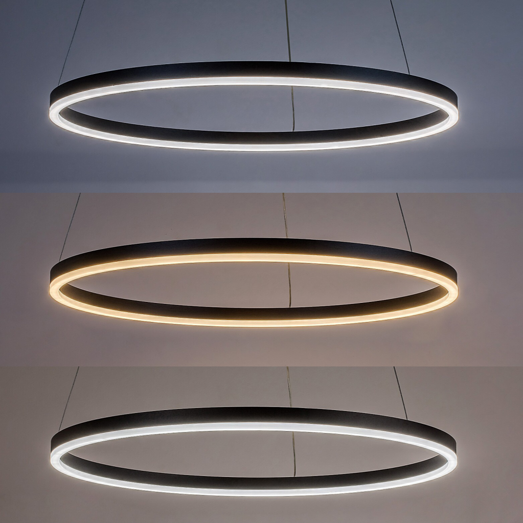 Isaure – RABALUX LED pendant lamp, Ø60 cm, 35W, adjustable light 3000–6500K, black