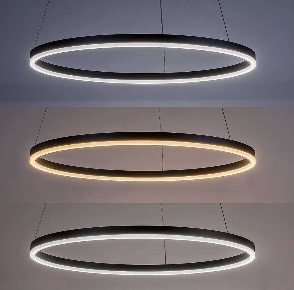 Isaure – RABALUX LED pendant lamp, Ø80 cm, 45W, adjustable light 3000–6500K, black
