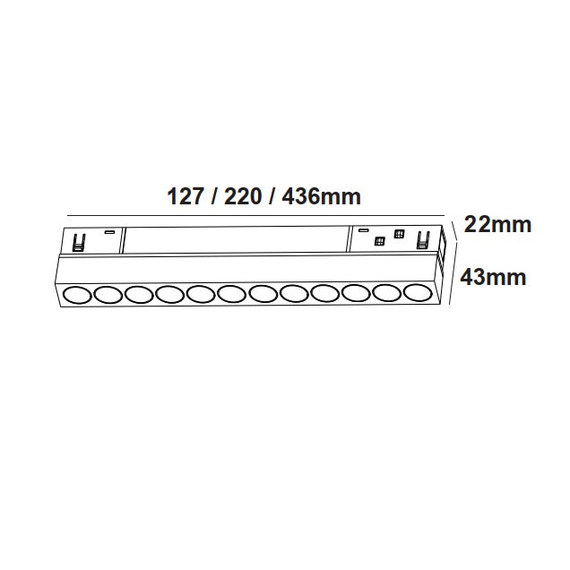 Прожектор за магнитна шина “Meye” 220mm •3000K •1000Lm - AVA Lighting