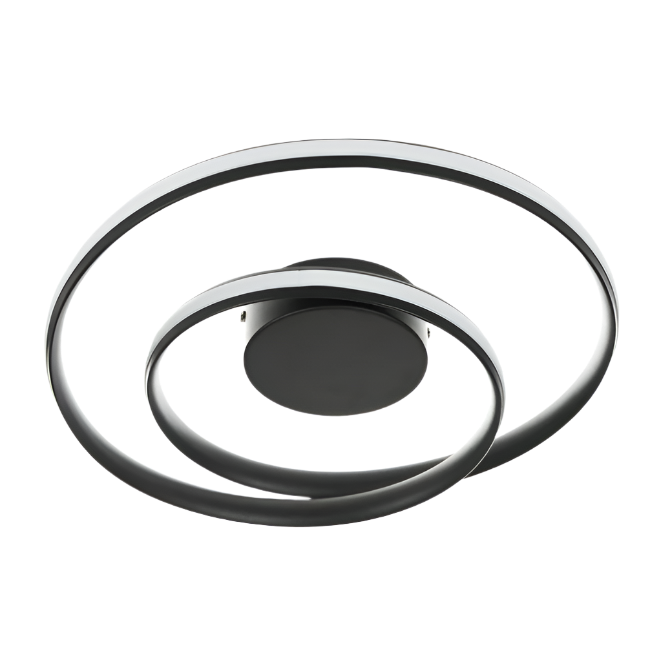 Плафон Finley – черен / бял, LED 57W, с дистанционно, 3 цвята светлина