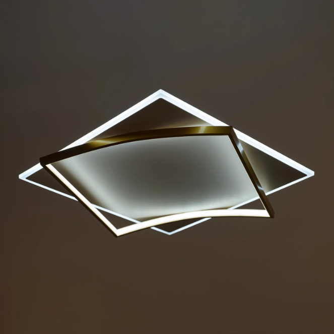 Плафон Sentinel – черен / кафяв / златен, LED 106W, с дистанционно, 3 цвята светлина