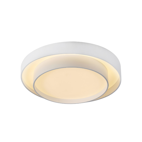 LED плафониера FEEDO – метал и акрил, 32W, CCT, Ø400mm, бяла
