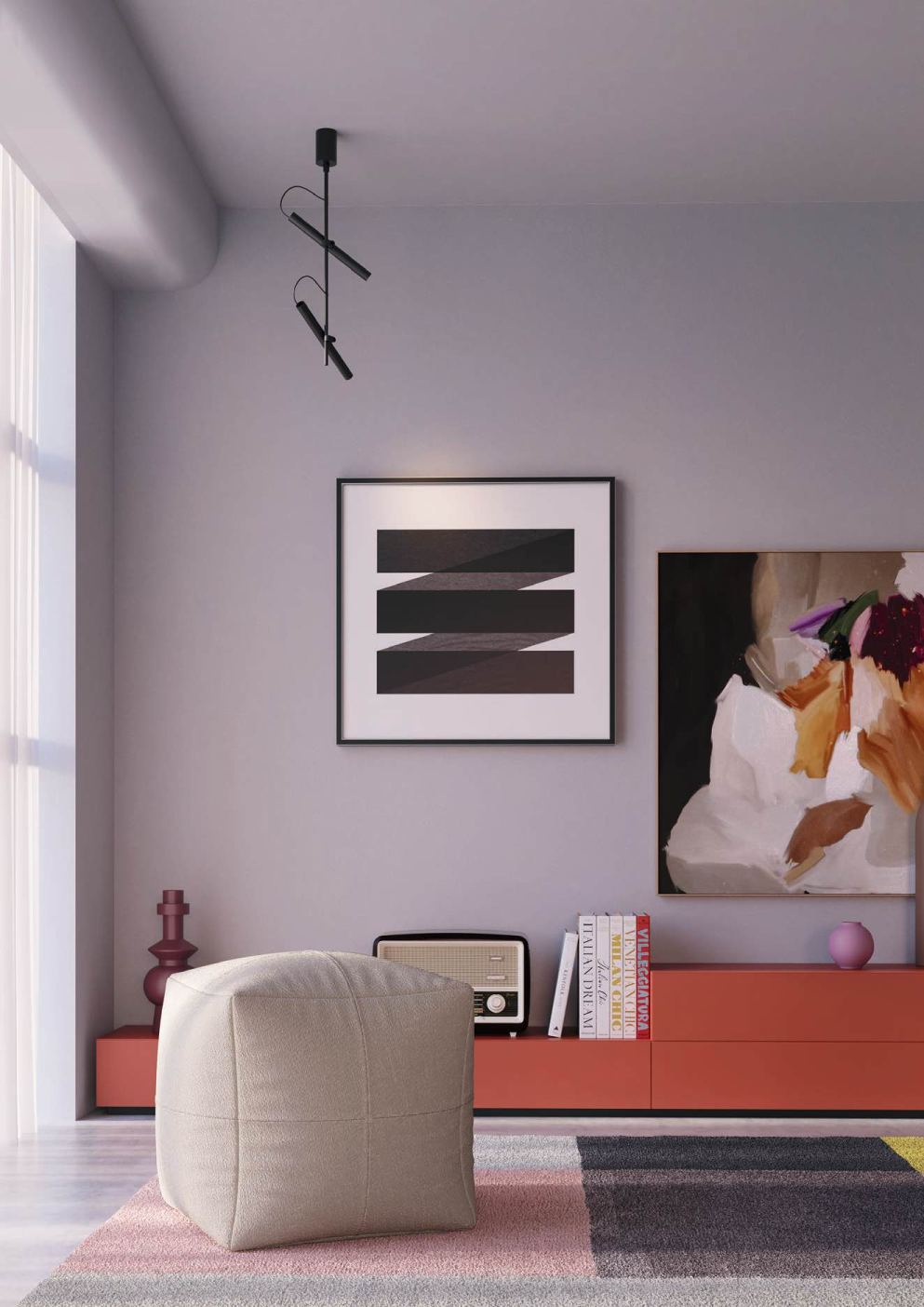 LED ceiling light Praxi Matte black/Misty nickel 3000 K - 01-3718