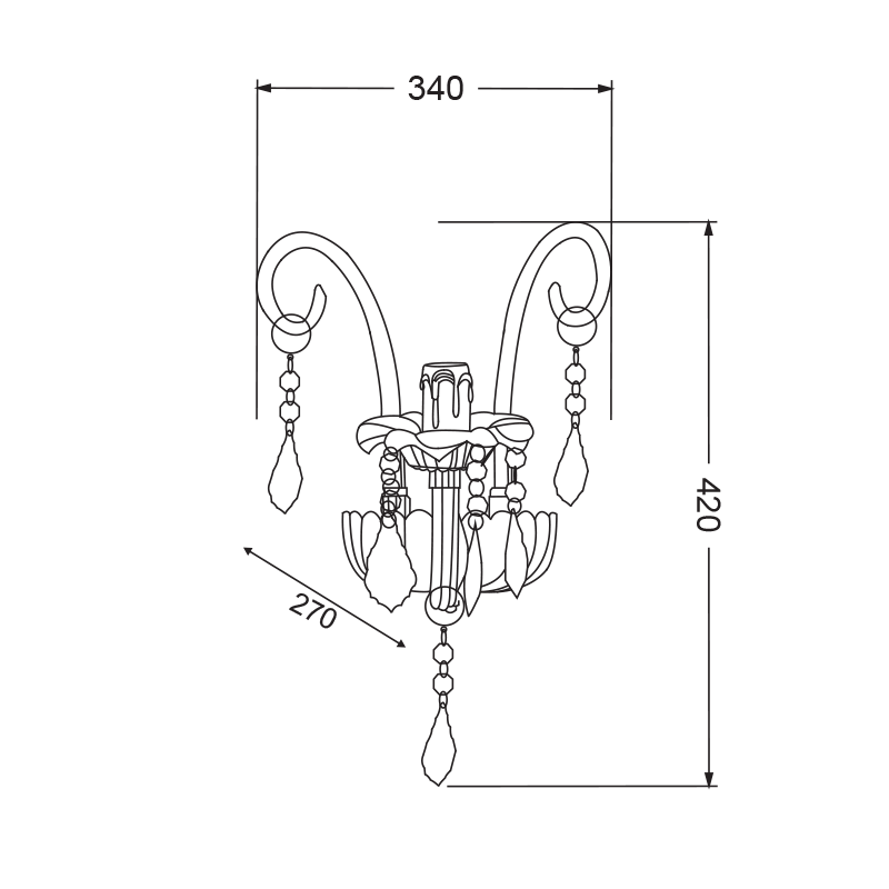 Classic wall lamp GIZA 1ΧΕ14