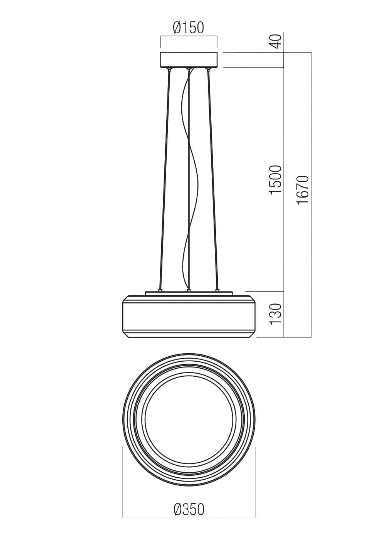 Solera pendant lamp, matte black and smoked/opal glass, CCT 3000/4000K