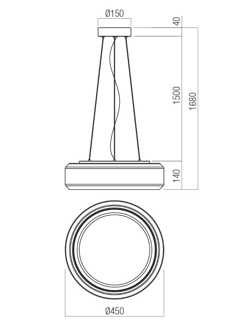 Solera pendant lamp, matte black and smoked/opal glass, CCT 3000/4000K