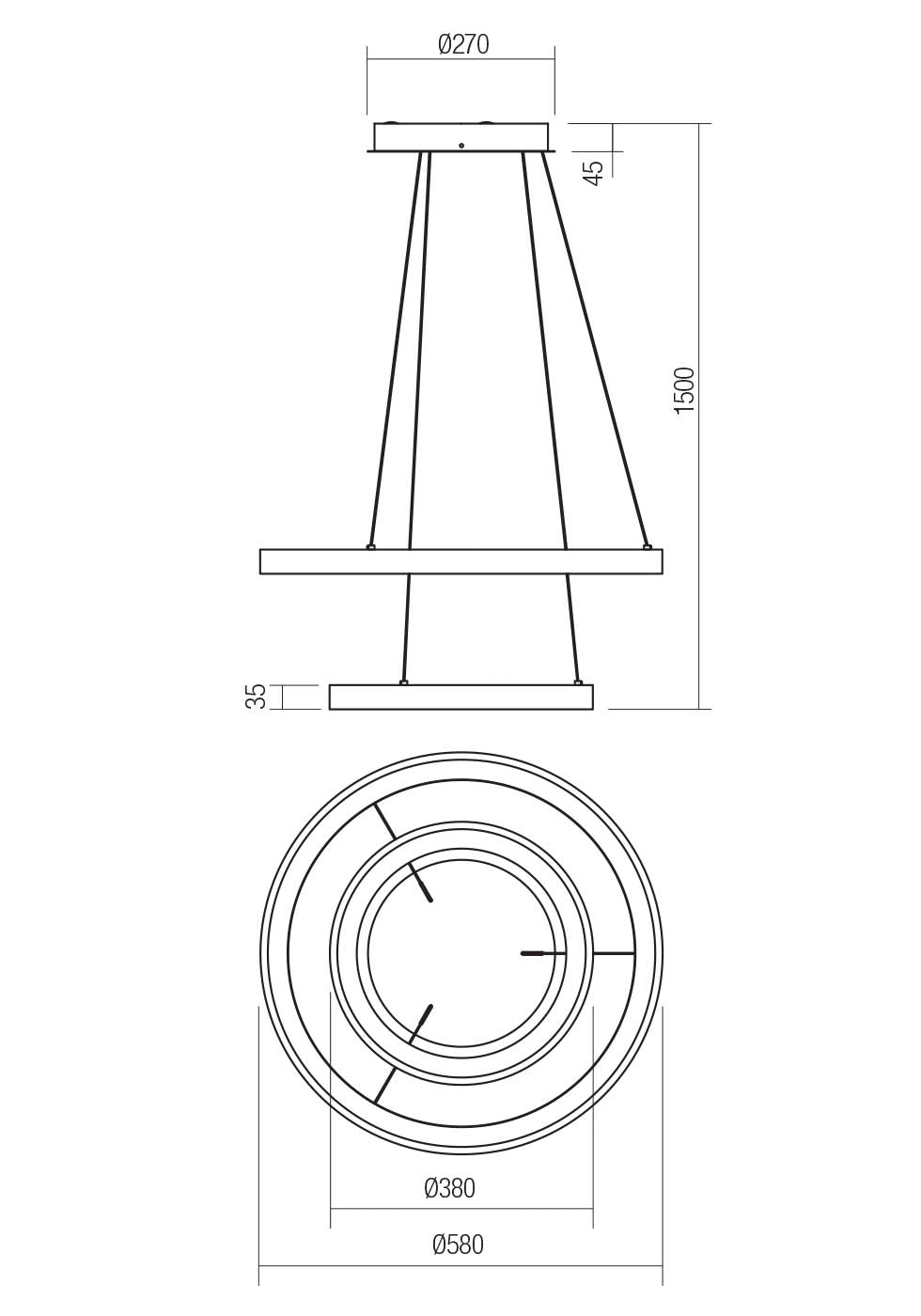 Pendant Iconic SU LED 80W 3000/4000 BK (code 01-3919)