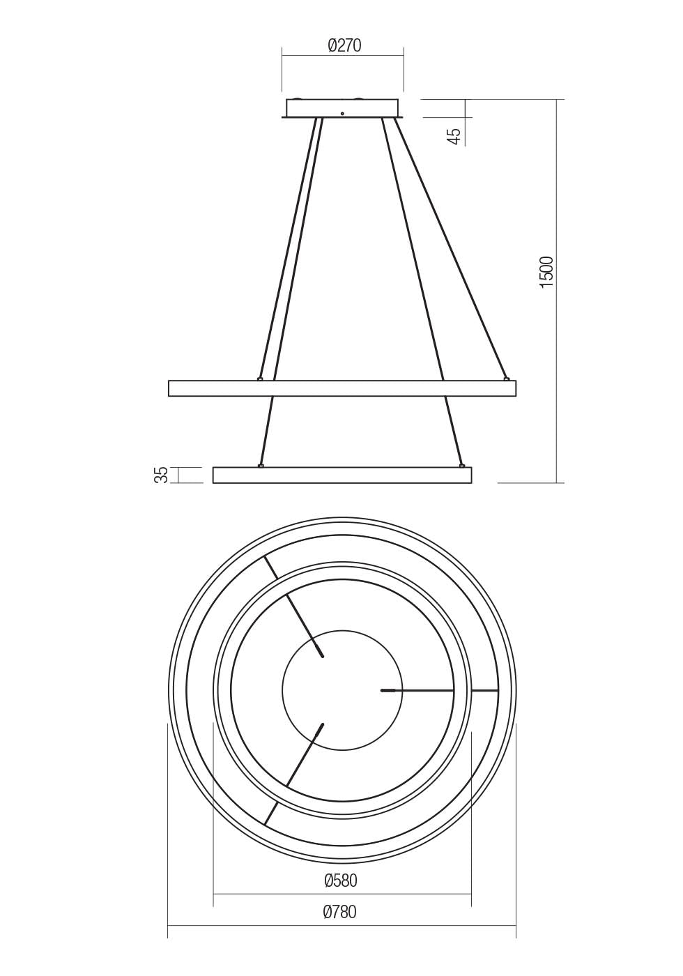 Pendant Iconic SU LED 110W 3000/4000 WH (code 01-3920)