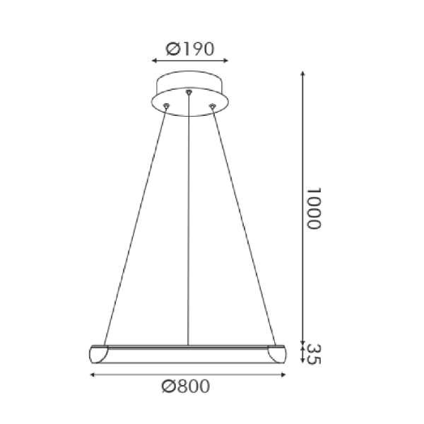 LED висяща лампа HARMONY – алуминий и акрил Ø400 / Ø600 / Ø800mm