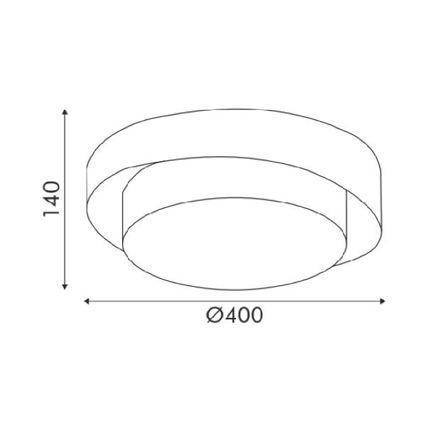 LED плафониера FEEDO – метал и акрил, 32W, CCT, Ø400mm, бяла