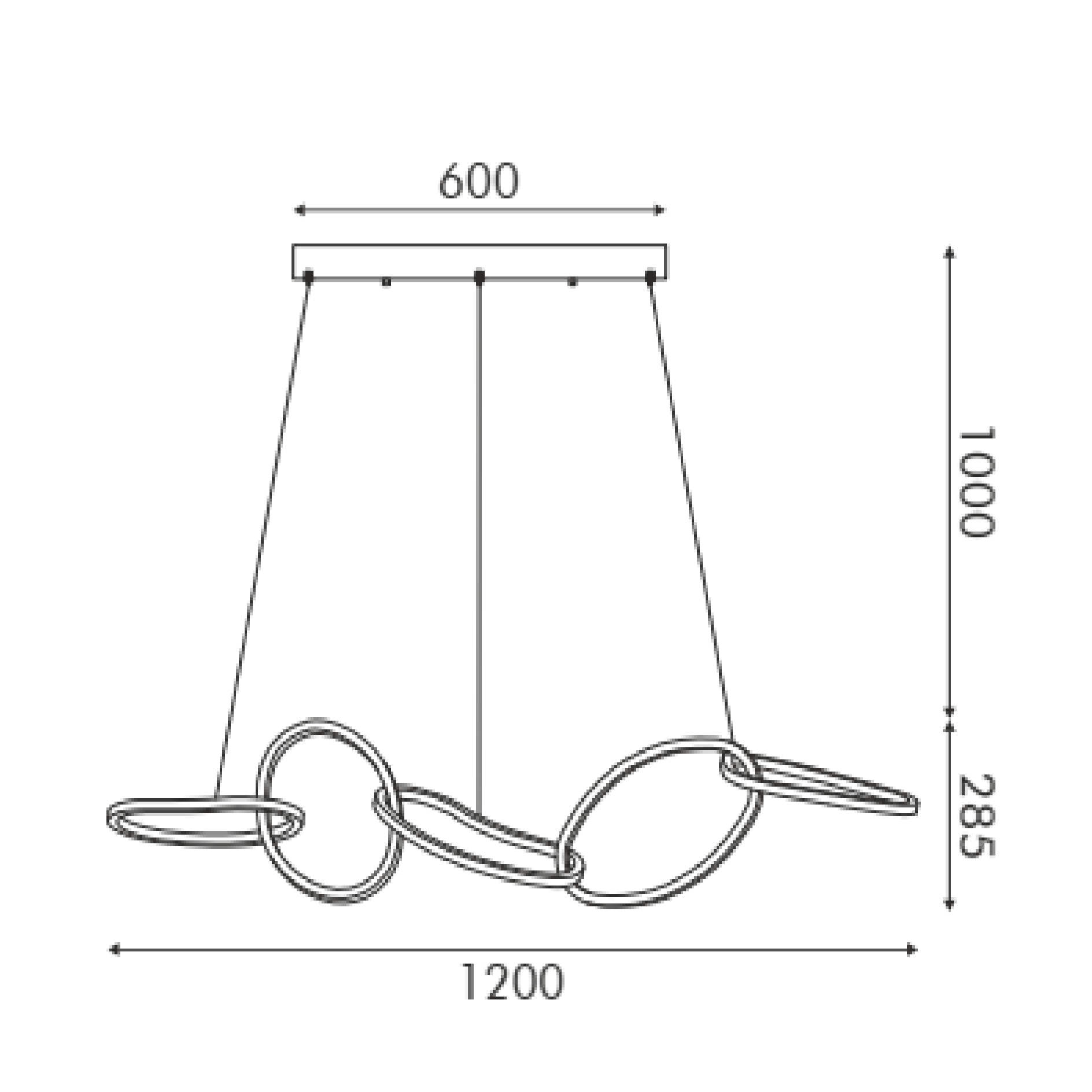 LED висяща лампа RING – метал и акрил, 3X/ 4X/ 5X пръстена, CCT, злато + бяло