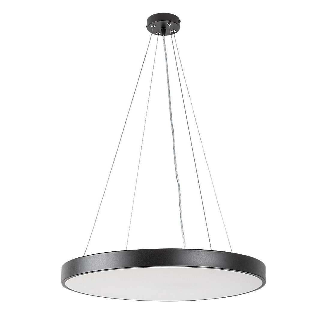 LED пендел Tesia, Ø600 мм, черен корпус с бял абажур