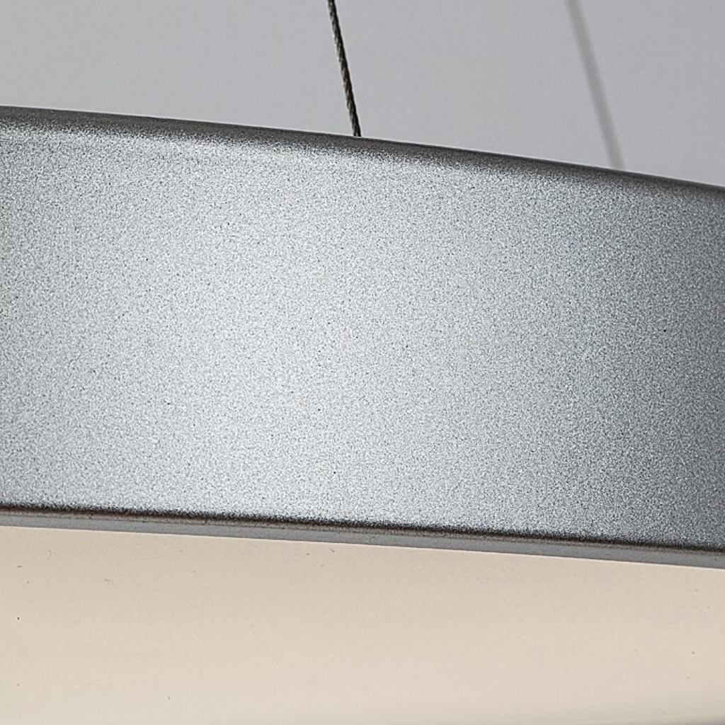 Tesia – модерен LED пендел 36W, Ø400 мм, черен или сребърен корпус