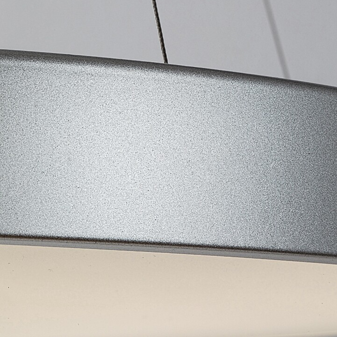 Tesia – модерен LED пендел 36W, Ø400 мм, черен или сребърен корпус