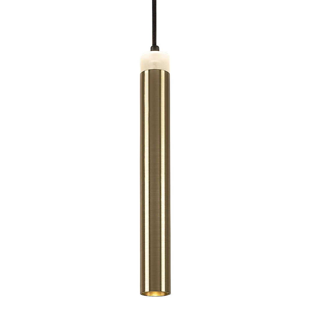 Thelma – минималистичен LED пендел, черен метал със златен акцент, 10W