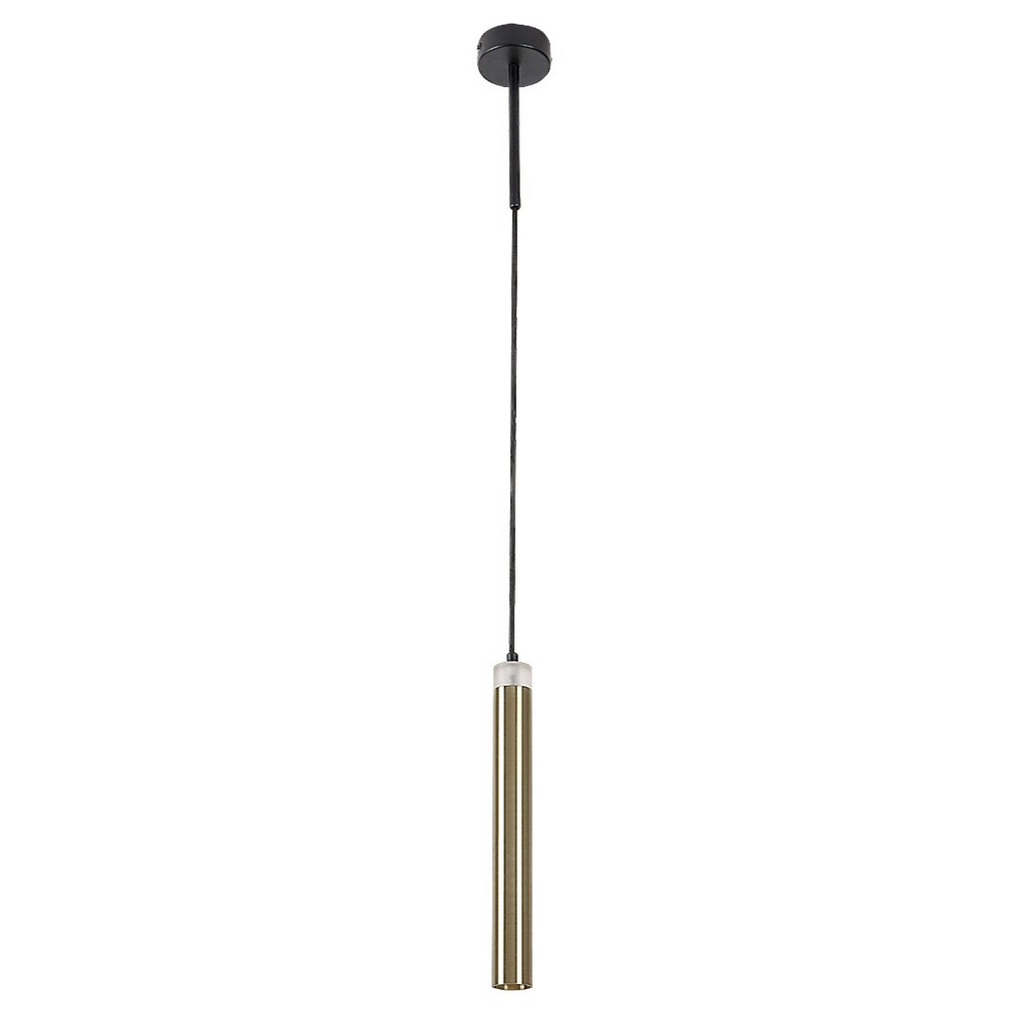 Thelma – минималистичен LED пендел, черен метал със златен акцент, 10W