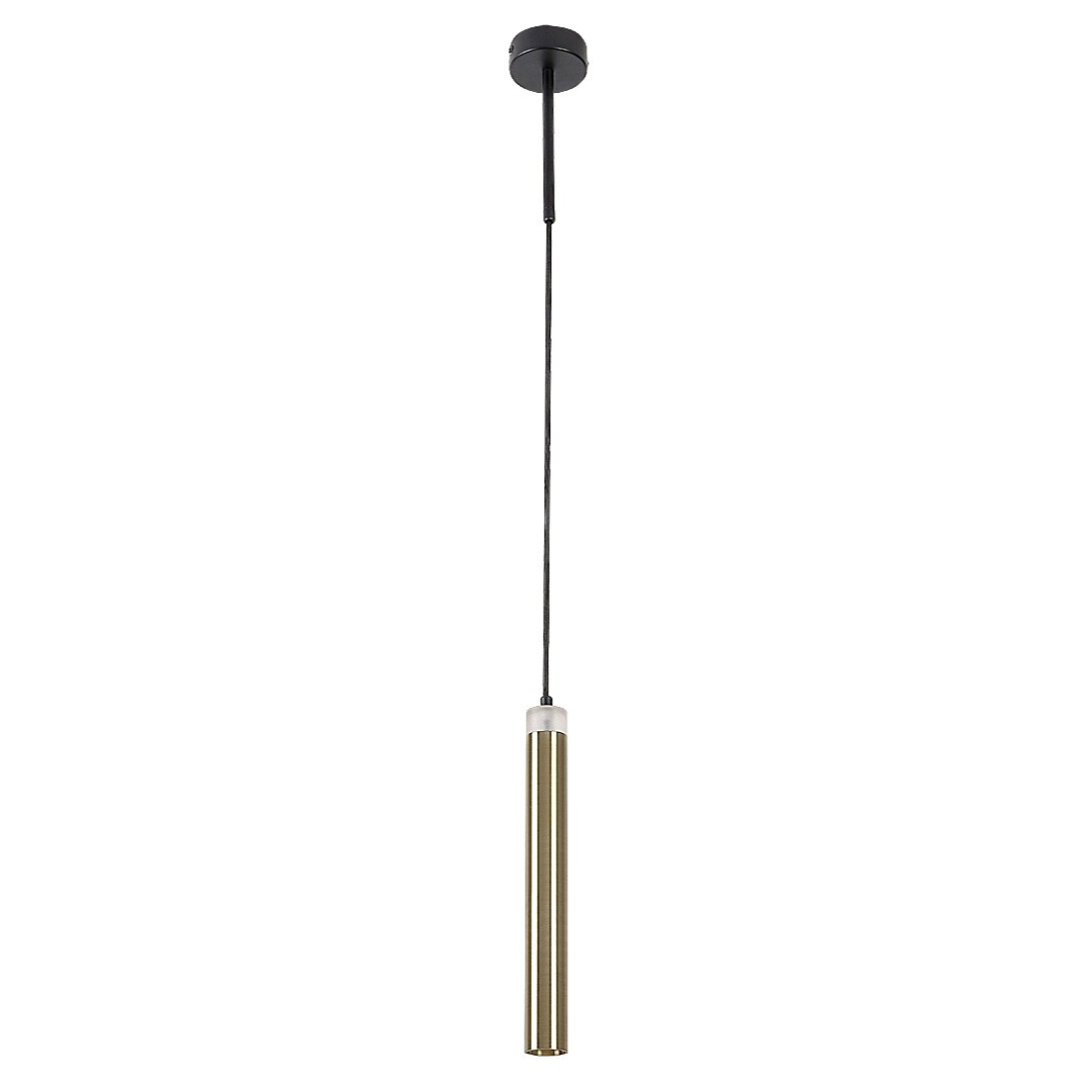 Thelma – минималистичен LED пендел, черен метал със златен акцент, 10W
