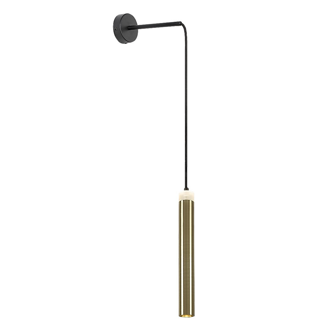 Thelma – минималистичен LED пендел, черен метал със златен акцент, 10W
