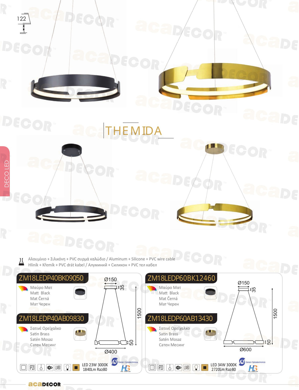 LED Chandelier • THEMIDA • BK/40 • Diameter: 400 mm