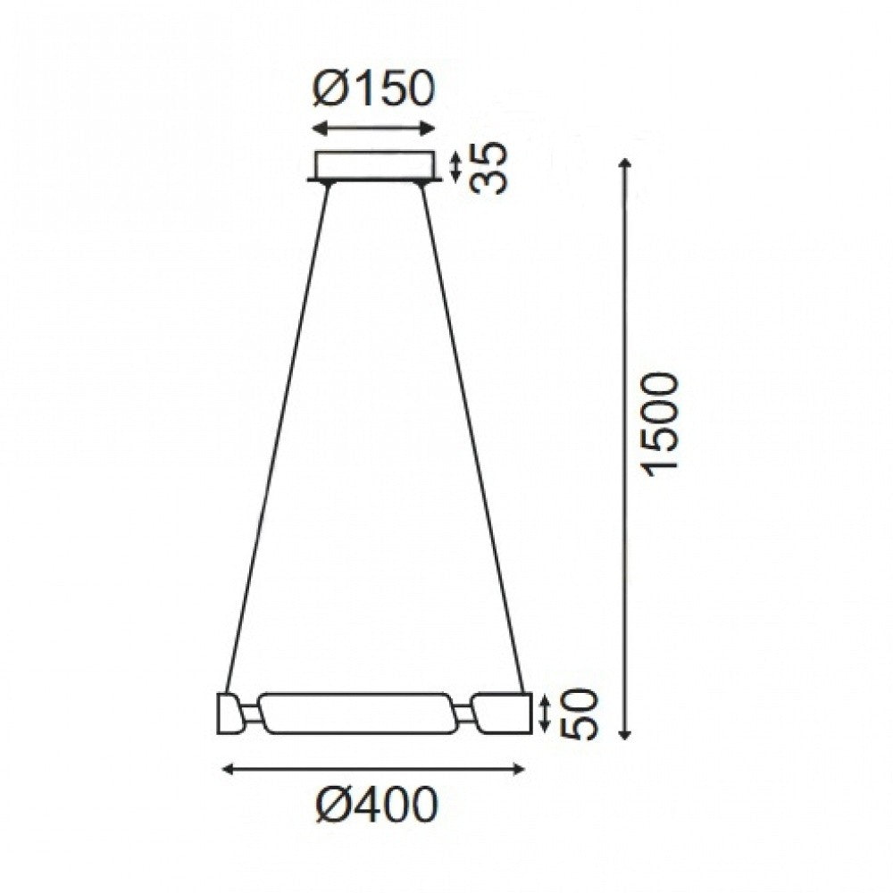 LED Chandelier • THEMIDA • BK/40 • Diameter: 400 mm