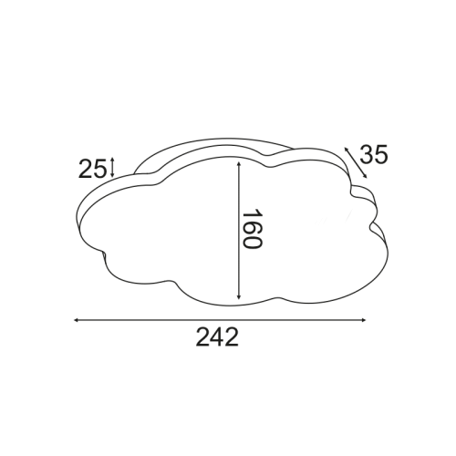 LED аплик HOLMA ZM44LEDW24B – син облак за детска стая с вградено LED осветление | ACA Lighting