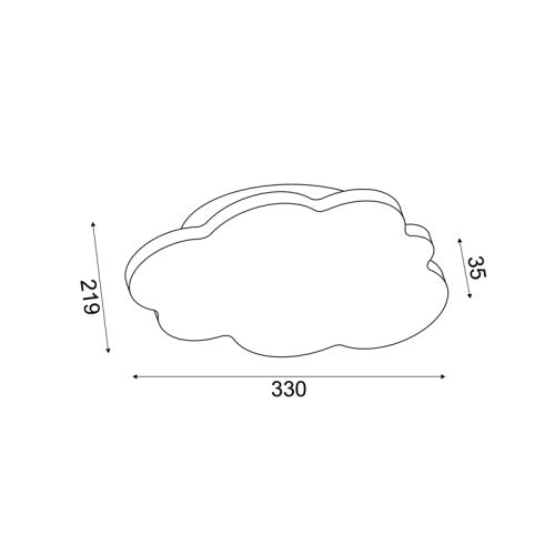 LED аплик HOLMA ZM44LEDW33W – бял облак, вграден LED 10W 3000K, стенна лампа за детска стая | ACA Lighting