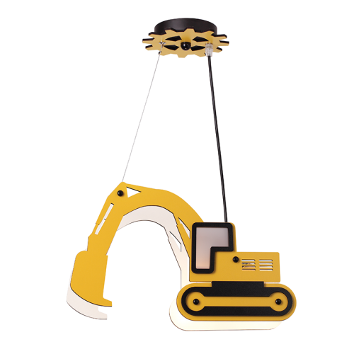 Детски пендел VROOM ZM511P40Y – багер от дърво, жълт, E14, 1x40W | ACA Lighting